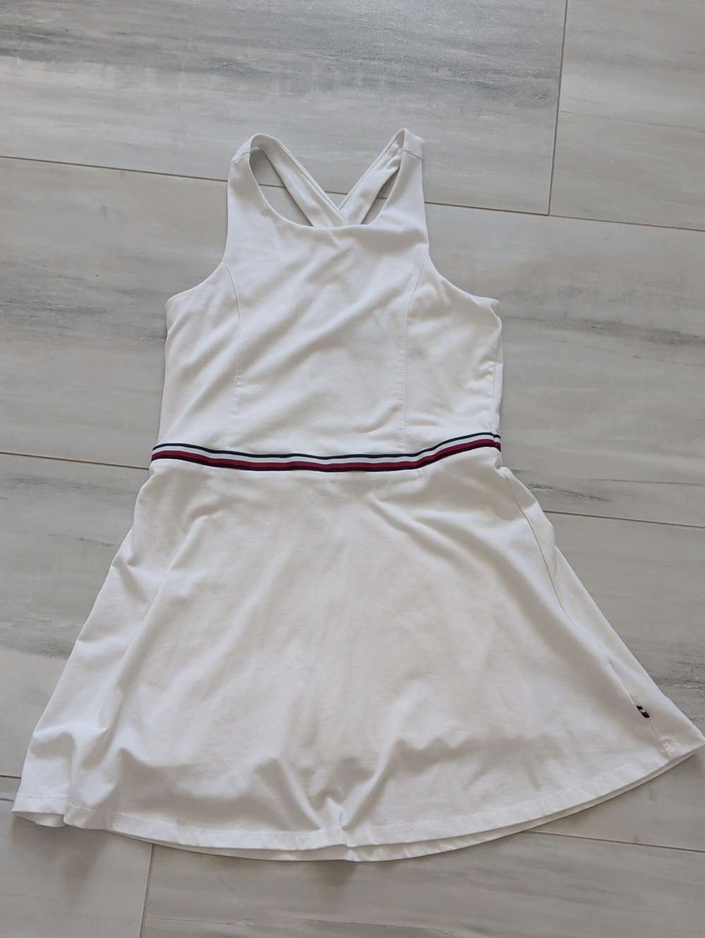 Girls Tommy Hilfiger White Tennis Dress with Built In Shorts